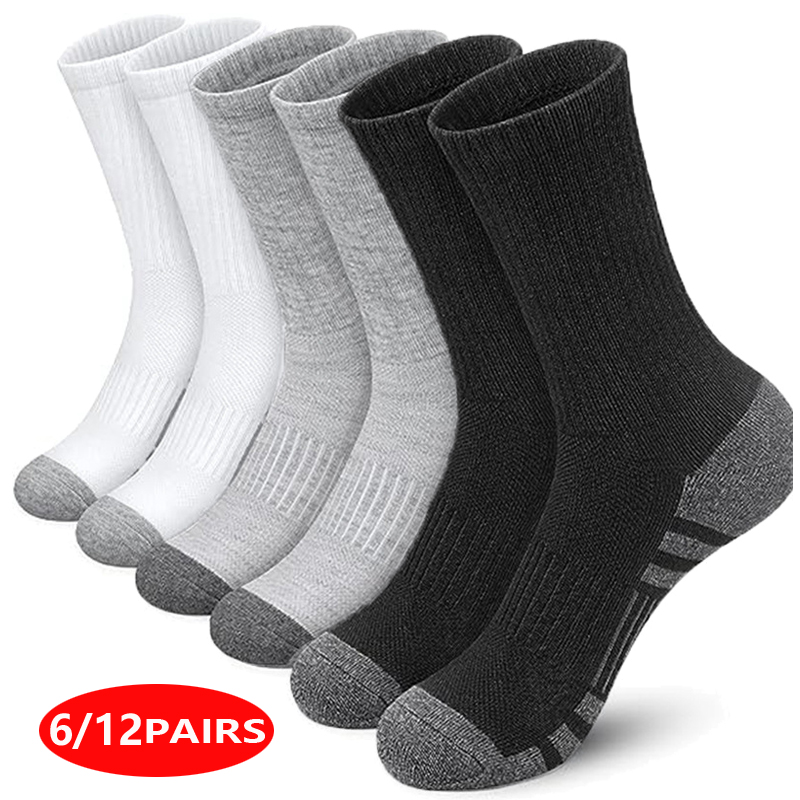 Cotton Crew Sock Pack - Meias Esportivas Masculinas de Alta Performance,