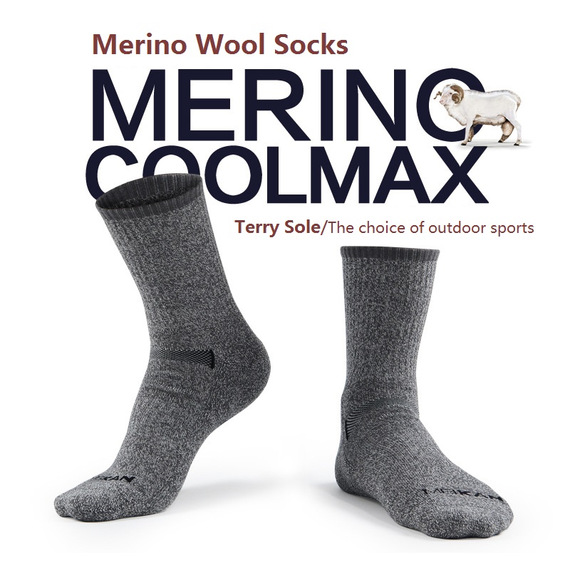Wool Hiking Sock - Meikan meias masculinas de lã merino