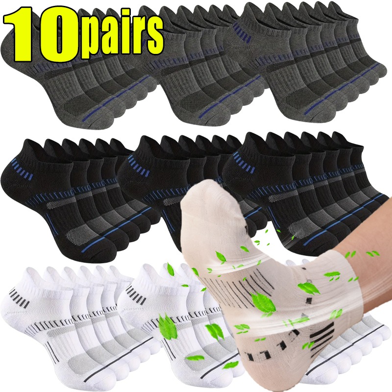 Ankle Sock Low Cut - 1-10 pares de malha respirável meias