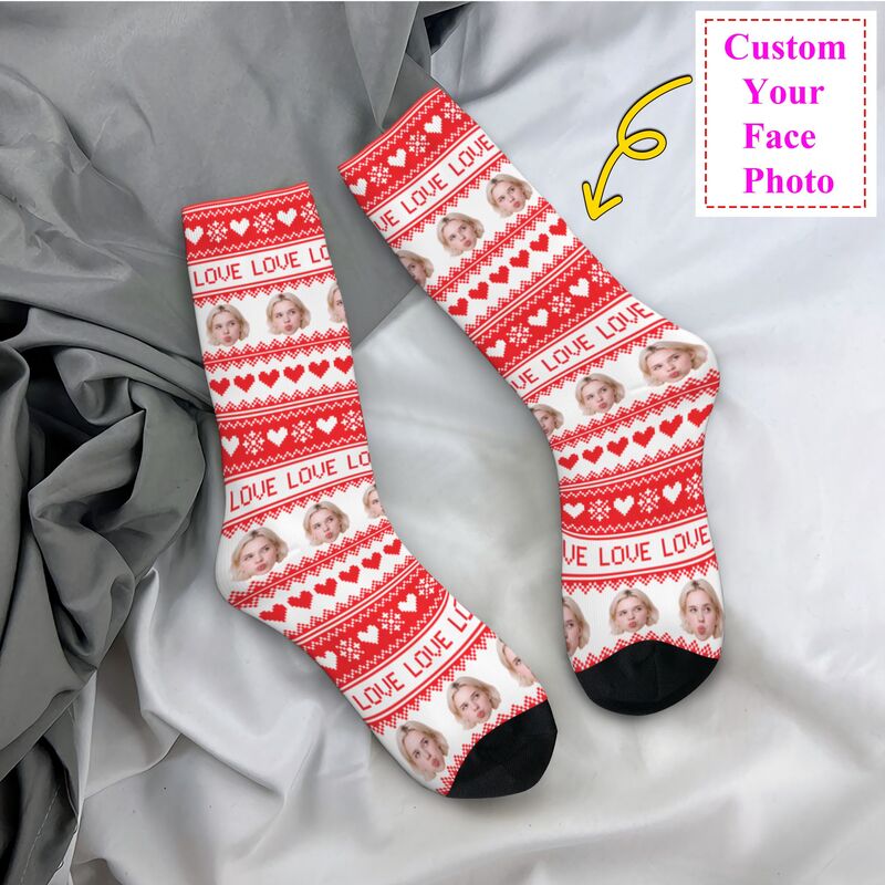Dress Sock Men - Natal personalizado rosto foto vestido meias