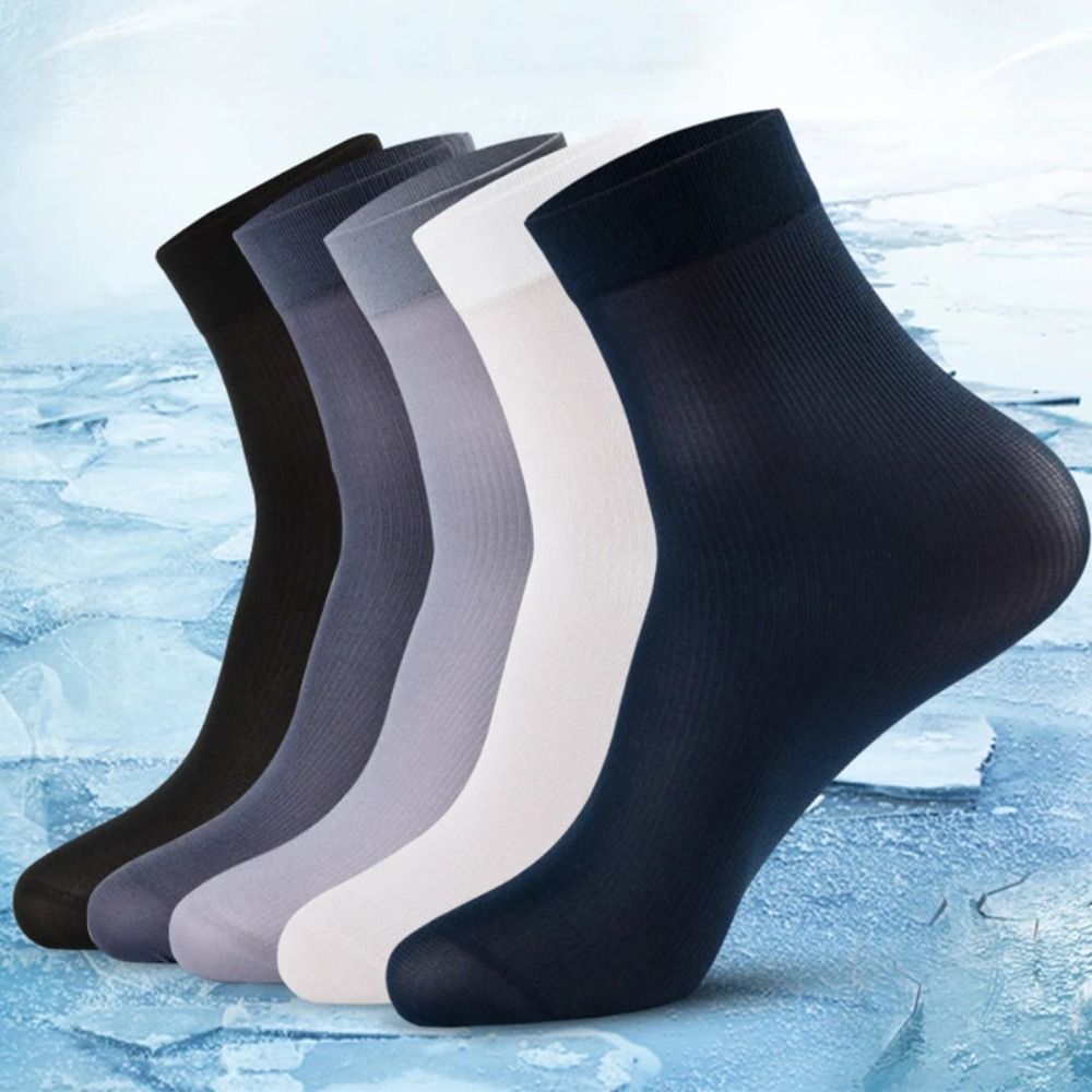 Silk Sock Bamboo - 10 Pares de Meias Casuais Respiráveis