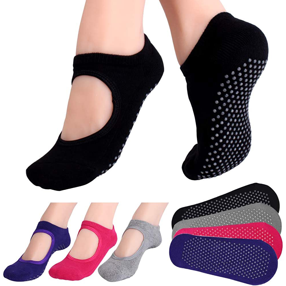 Grip Sock Yoga - Sem costas antiderrapante fitness pilates meias