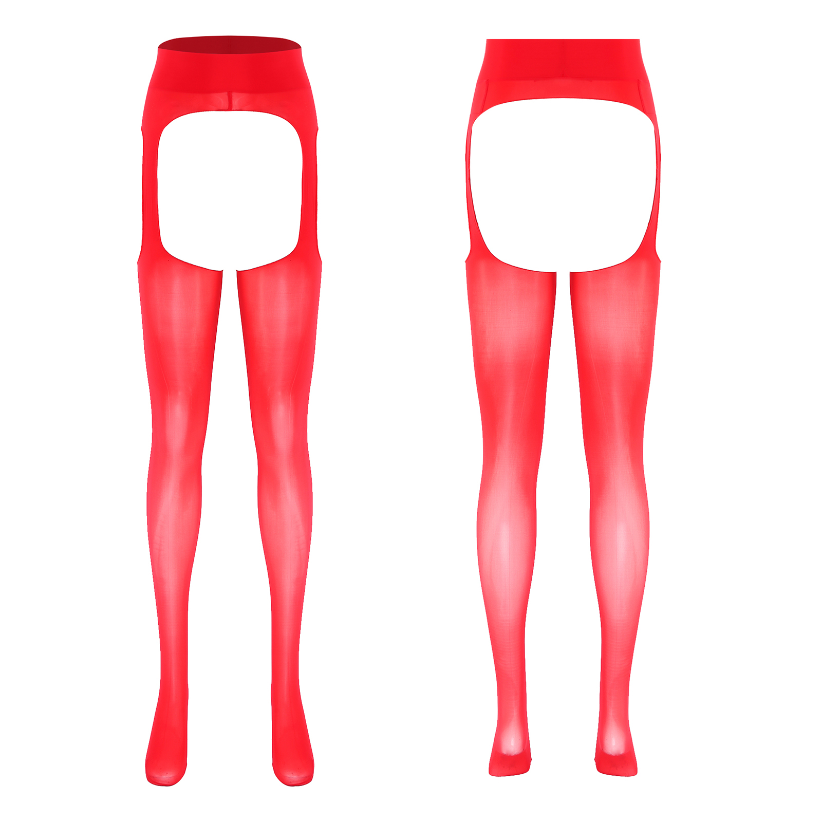 Tights Pantyhose Sheer - Mulheres sexy virilha aberta brilhante sheer