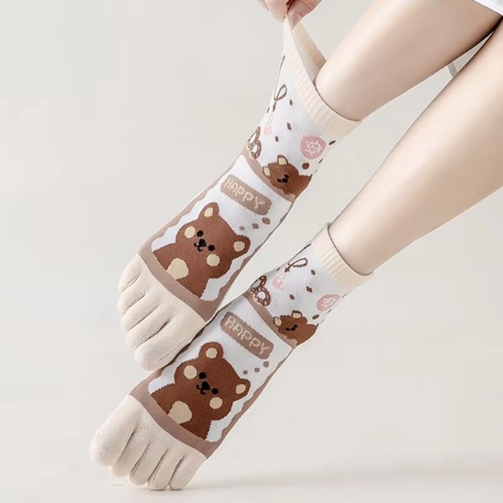 Toe Sock Split - Meias femininas fofas de cinco dedos