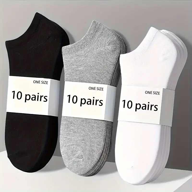 Ankle Sock Low Cut - Pacote com 5/10 meias unissex de