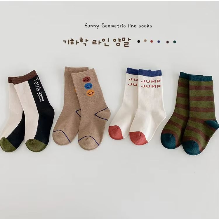 Cotton Crew Sock Pack - 3-12t meninos meias primavera moda cor