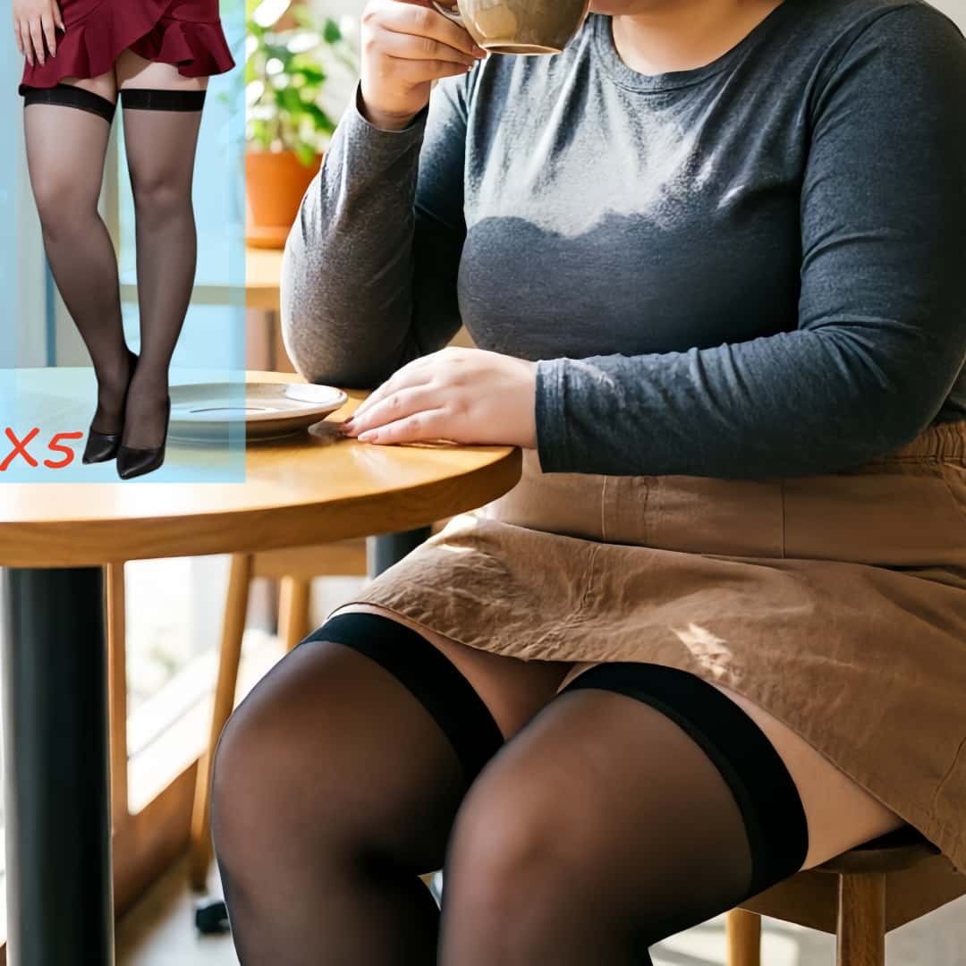 Thigh High Sock Stay Up - 5 Pares de Meias Altas de