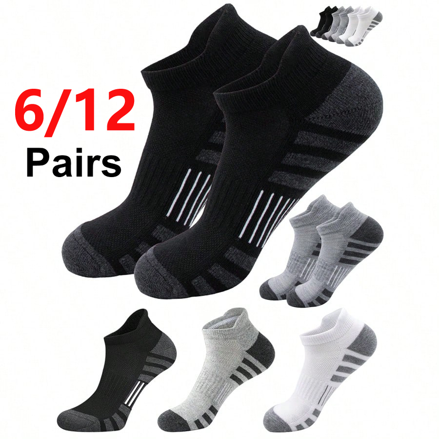Athletic Sock Cushion - 6/24 Pares de Meias Esportivas Acolchoadas