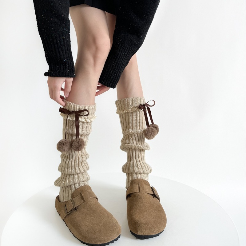 Boot Sock Slouchy - Aquecedores de pernas de malha camelo