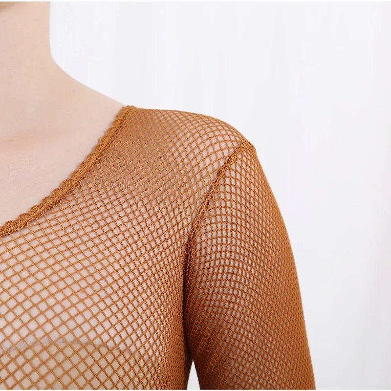 Fishnet Stocking Women - Dança latina macacões de corpo inteiro