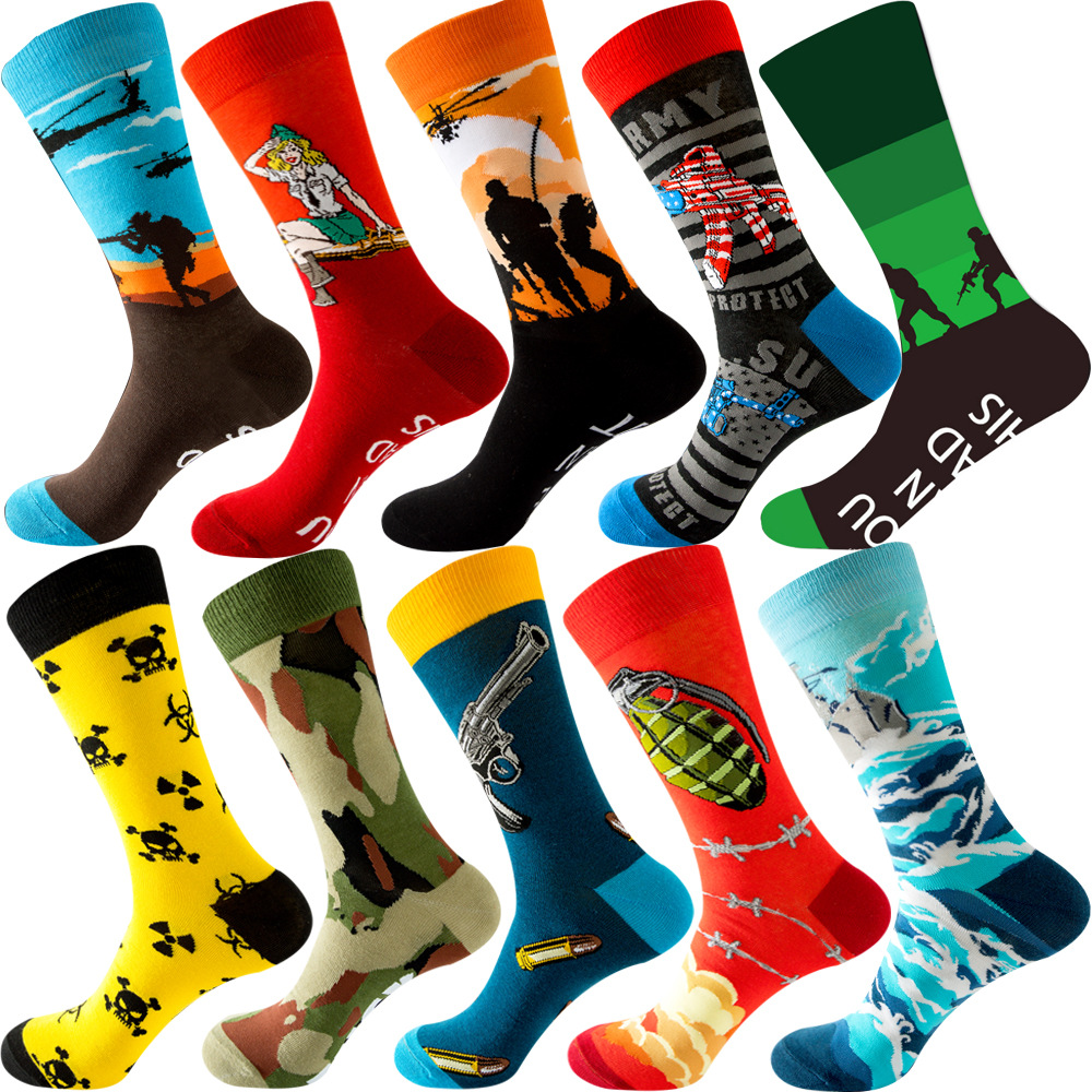 Cotton Crew Sock Pack - 【10 Pares】Pacote de Meias para Casais,