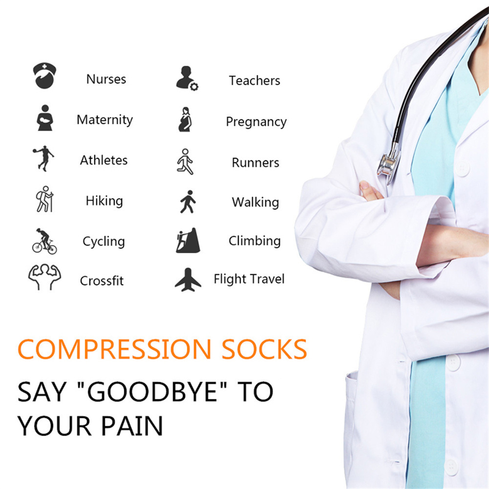 5 par/pacote meias de compress - Compression Sock Medical avaliação e preço
