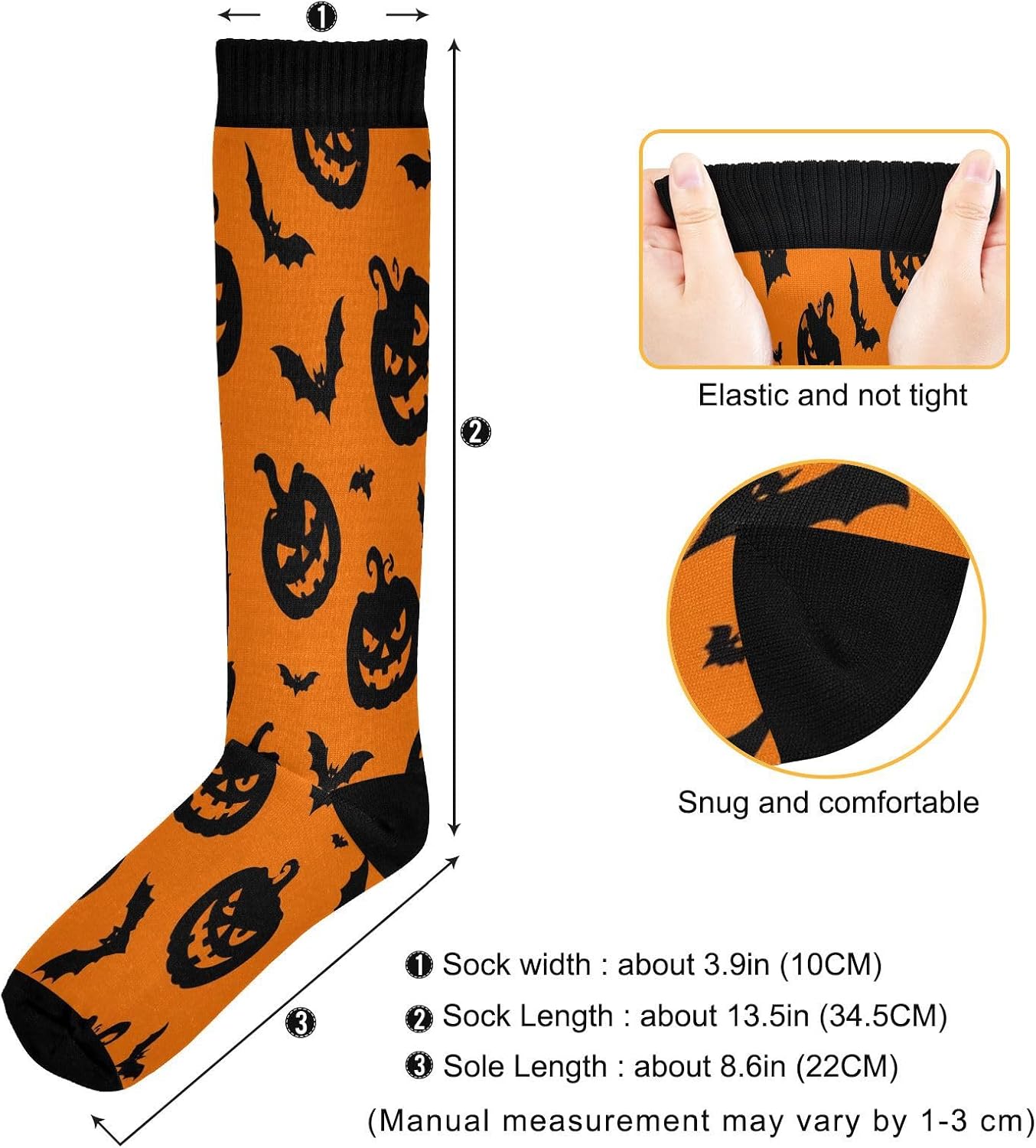 Meias de Compressão Spooky Pum - Knee High Sock Women avaliação e preço
