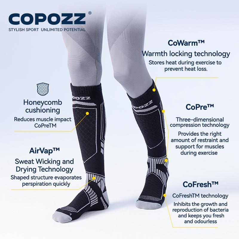Copozz novas meias de esqui de - Thermal Sock Winter avaliação e preço