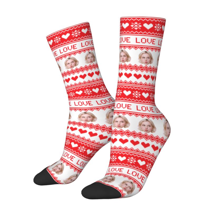 Natal personalizado rosto foto - Dress Sock Men avaliação e preço
