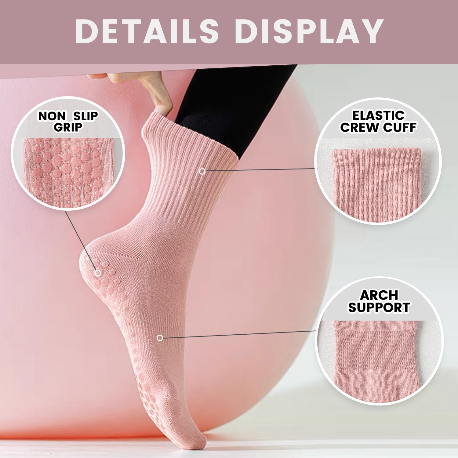 4-6 pares de meias de ioga fem - Grip Sock Yoga avaliação e preço
