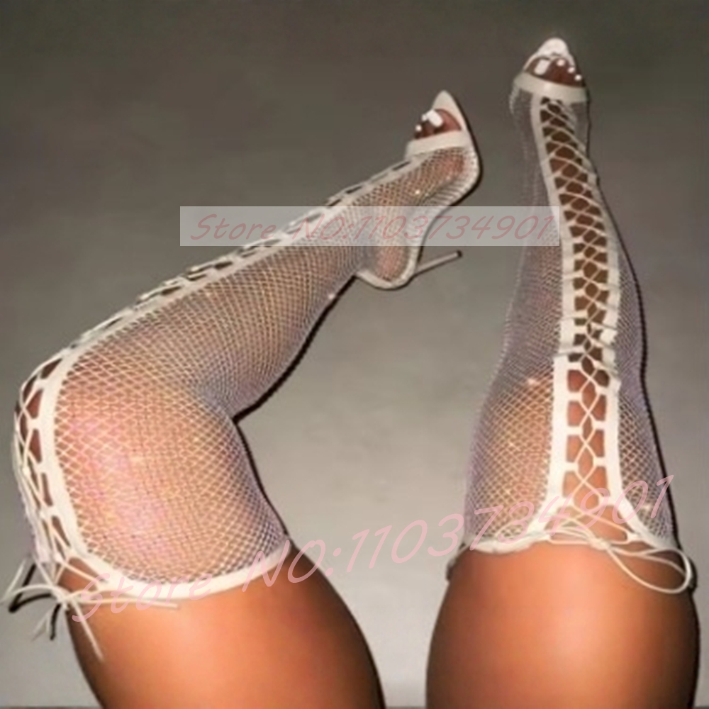 Meias arrastão coxa-alta botas - Fishnet Stocking Women avaliação e preço