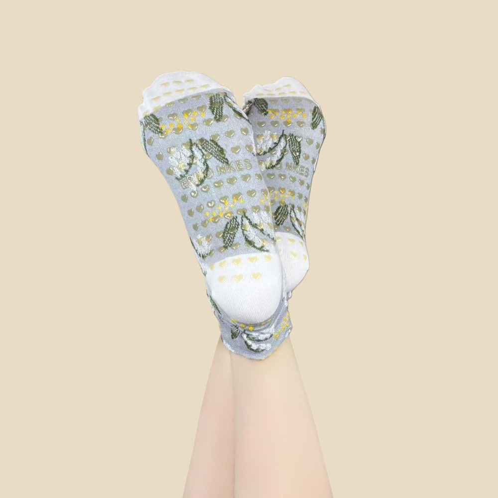 Meias de Yoga Jacquard Florais - Grip Sock Yoga avaliação e preço