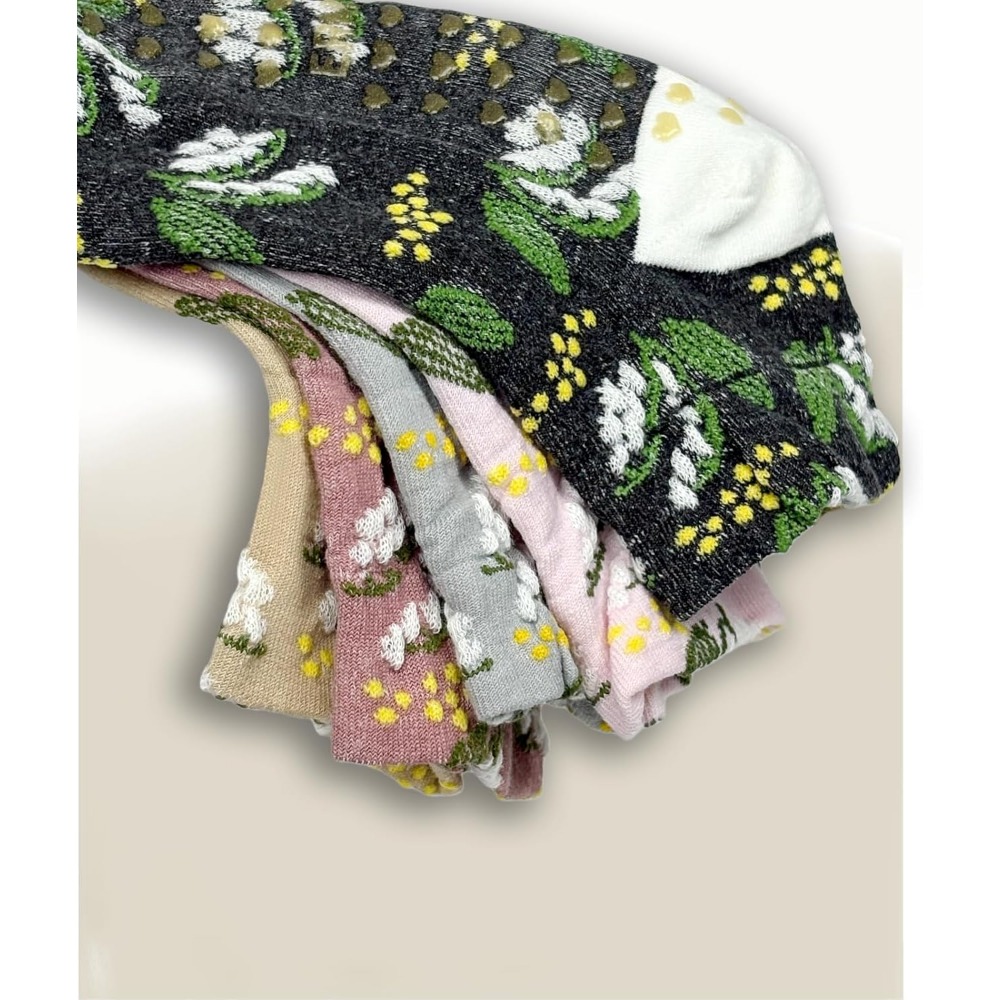 Meias de Yoga Jacquard Florais - Grip Sock Yoga avaliação e preço