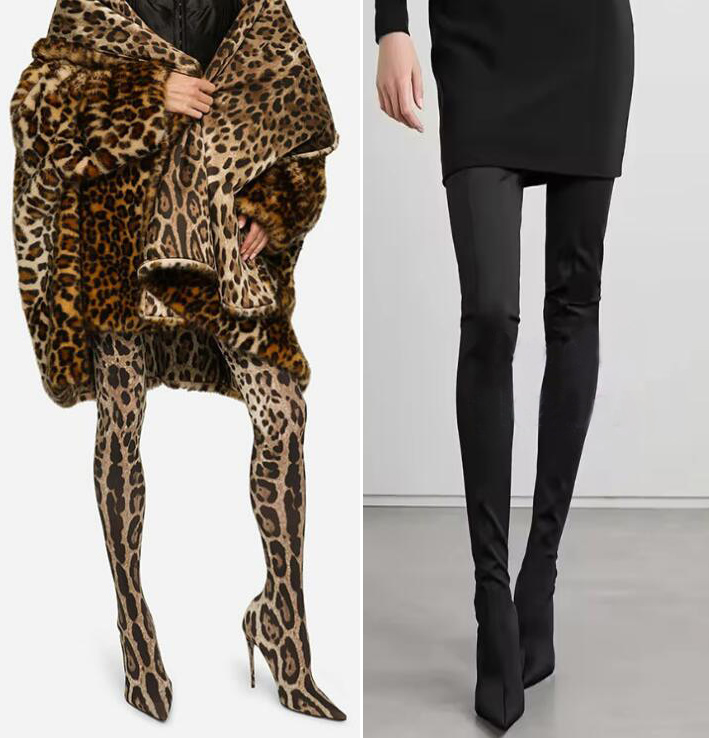 Sexy leopardo sobre o joelho m - Knee High Sock Women avaliação e preço