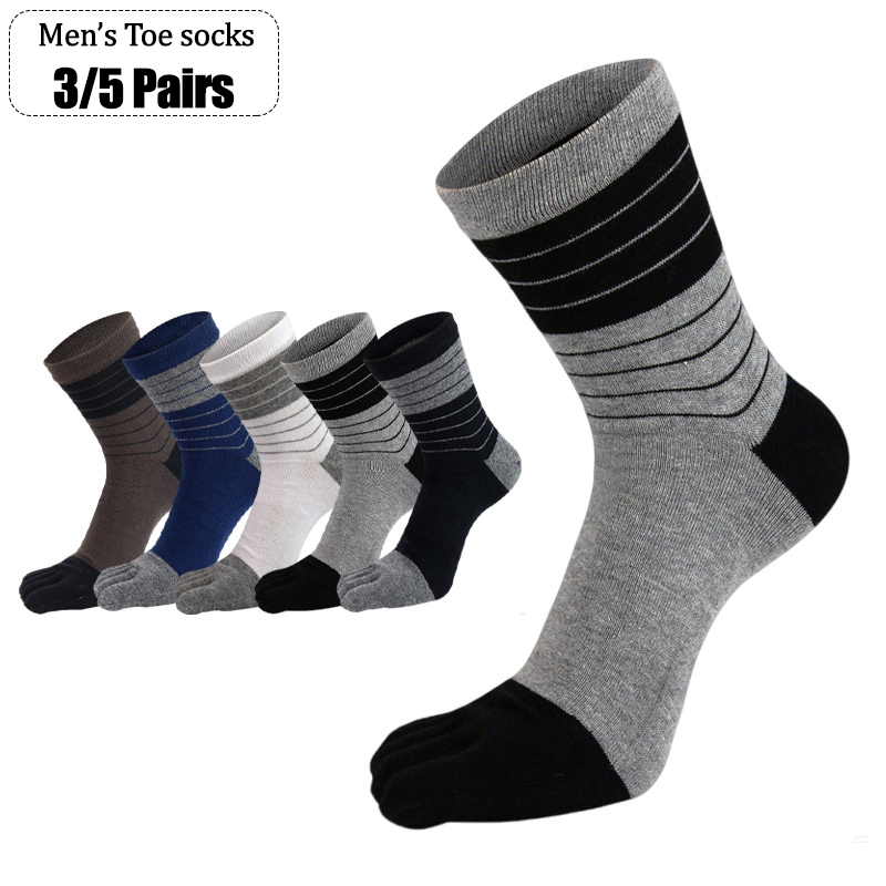 3/5 Pares de Meias Masculinas  - Toe Sock Split avaliação e preço