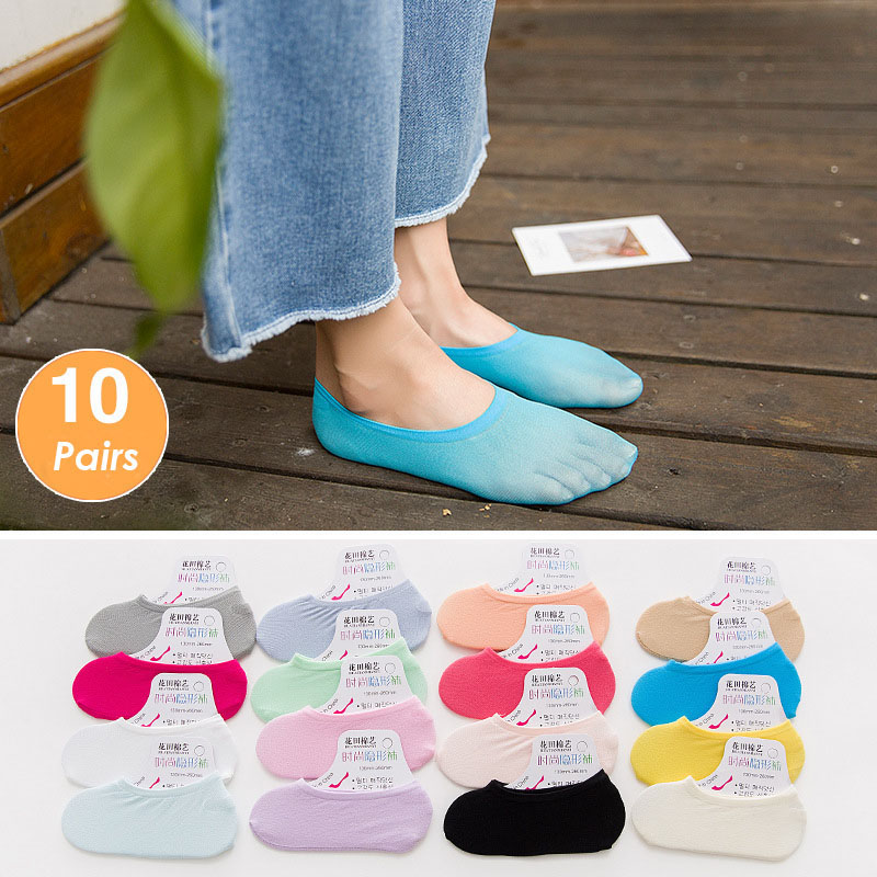 5 pares 10 pçs meias femininas - Invisibility Sock Loafer avaliação e preço