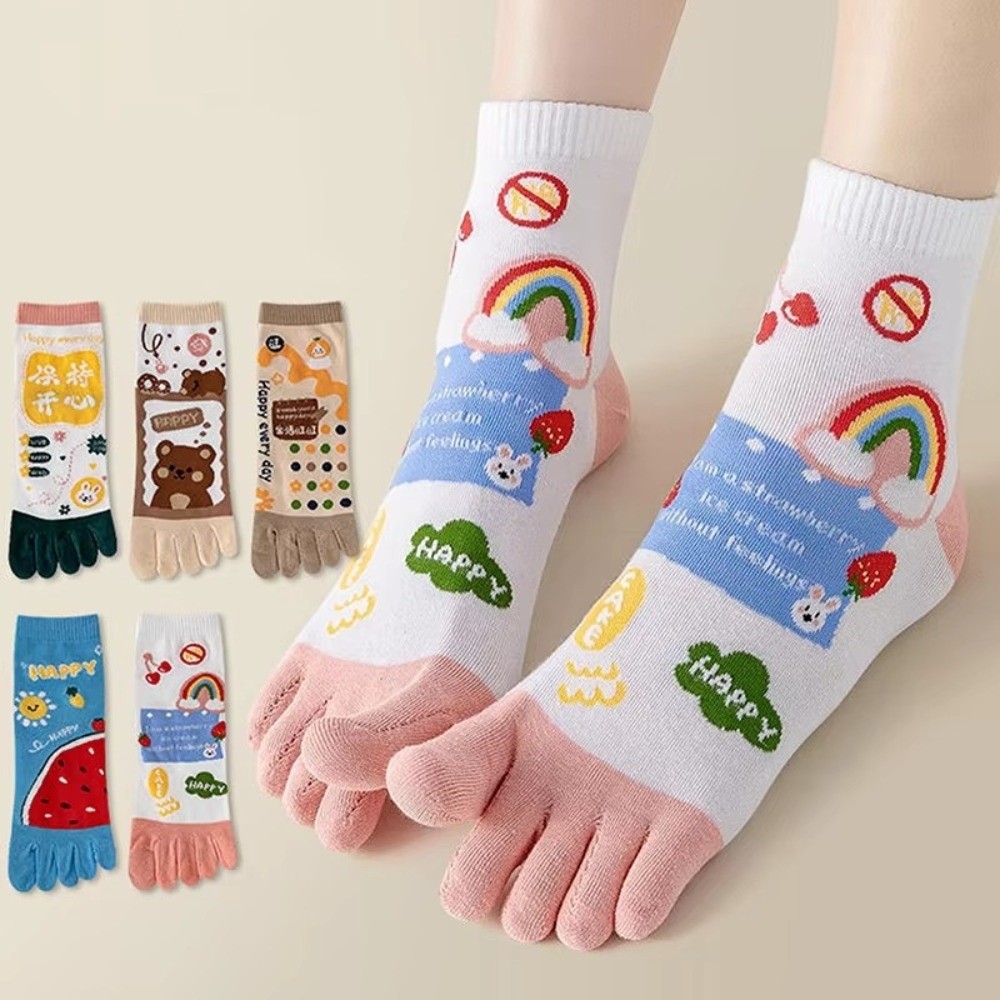 Meias femininas fofas de cinco - Toe Sock Split avaliação e preço
