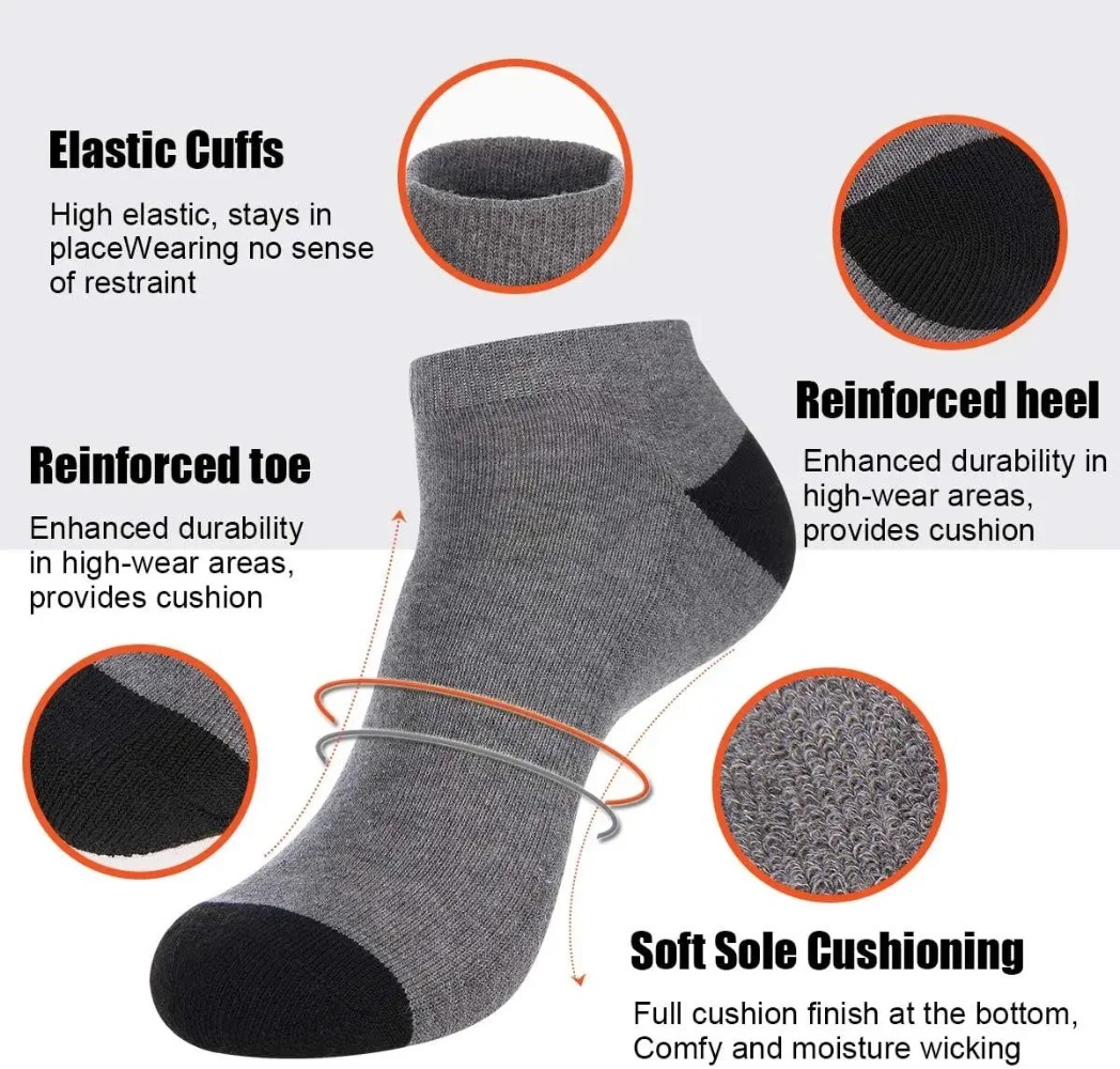 1-10 pares de meias respirávei - Ankle Sock Low Cut avaliação e preço