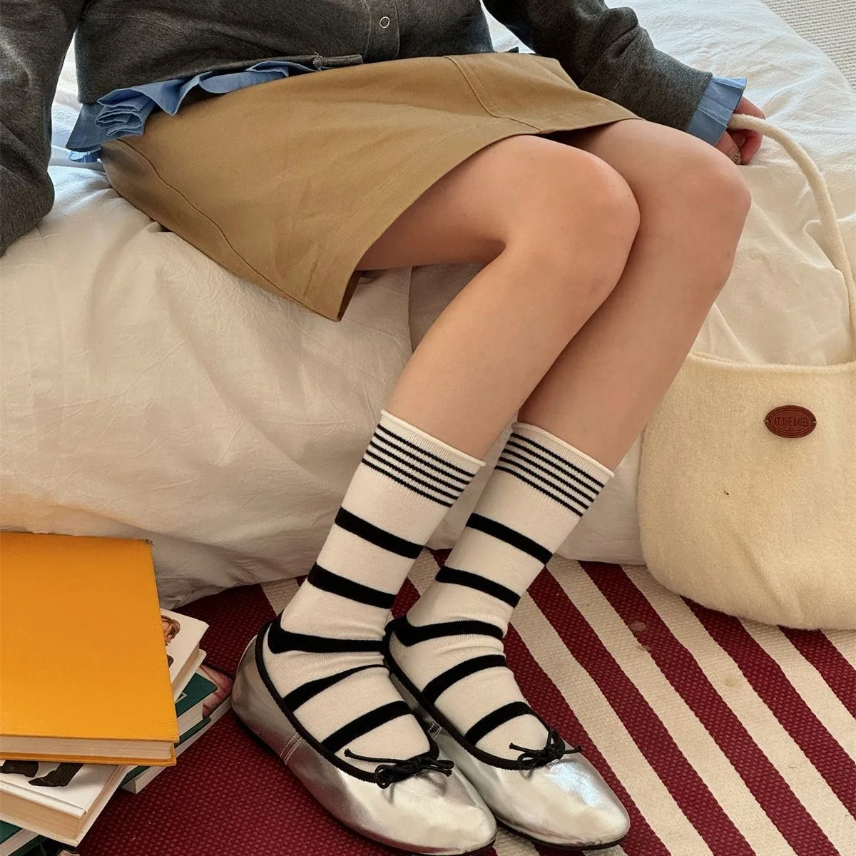 Coreano inverno listrado lã me - Silk Sock Bamboo avaliação e preço
