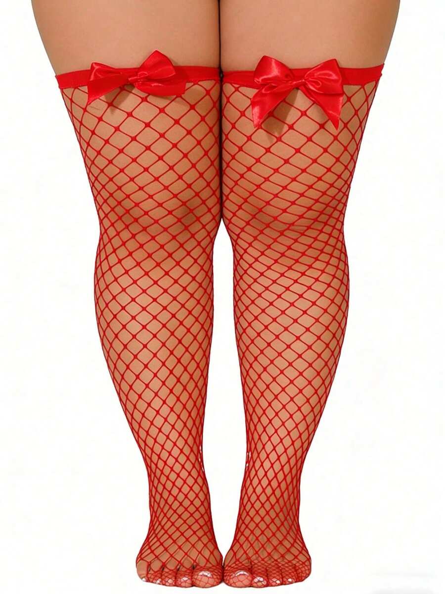 Meias de Rede com Laço Decorat - Fishnet Stocking Women avaliação e preço